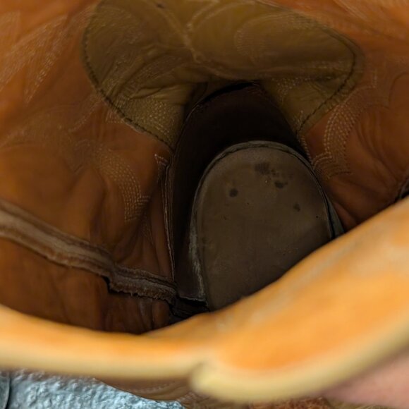 Vintage Tony Lama Vintage Mens cowboy boots Full Quill Ostrich #8085 Size 8 1/2 - Picture 13 of 14